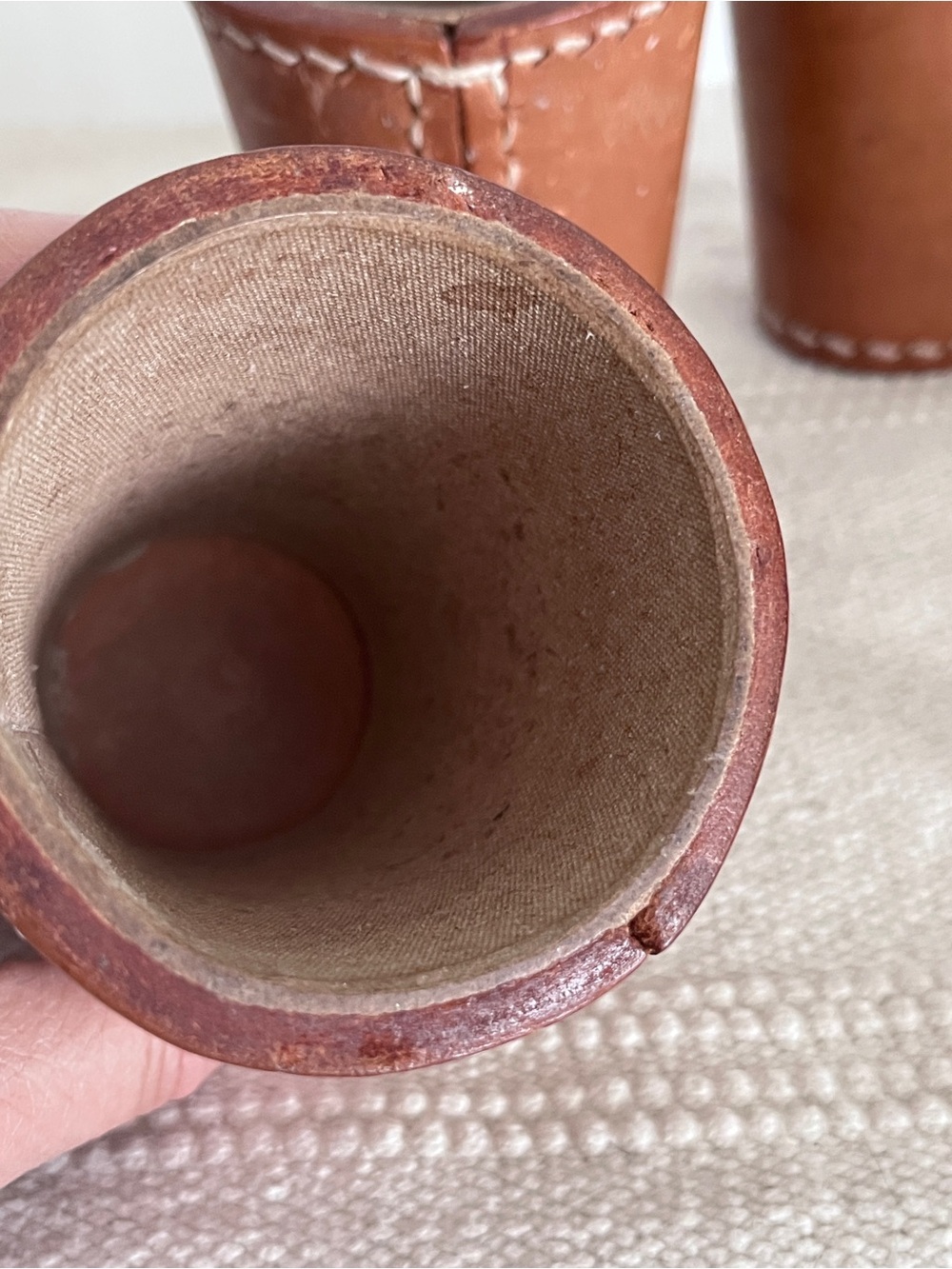 Romor’s Chilean Saddlery Leather Dice Cups Set of 4 - Picture 4 of 7